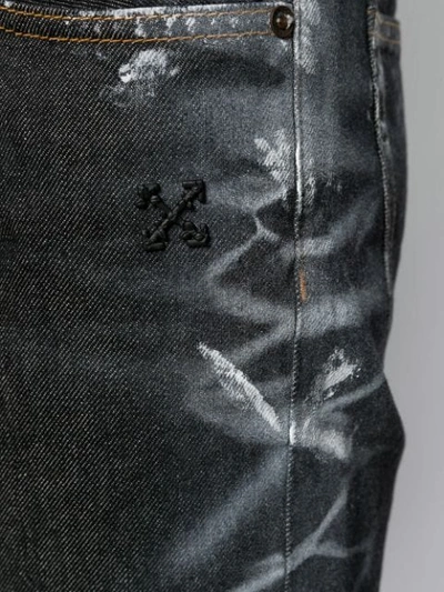 Shop Off-white Sprayed Straight-leg Jeans In Grey