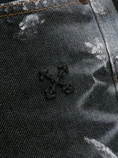 Shop Off-white Sprayed Straight-leg Jeans In Grey