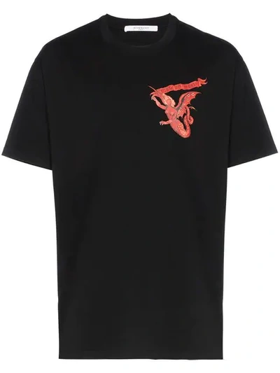 Shop Givenchy Devil Woman Print Cotton T-shirt In Black