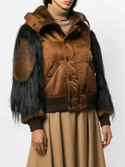 Shop Chloé Padded Leather Jacket In 209 Mustang Brown