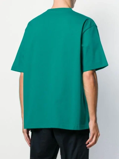 Shop Balenciaga Embroidered Logo T-shirt In Green