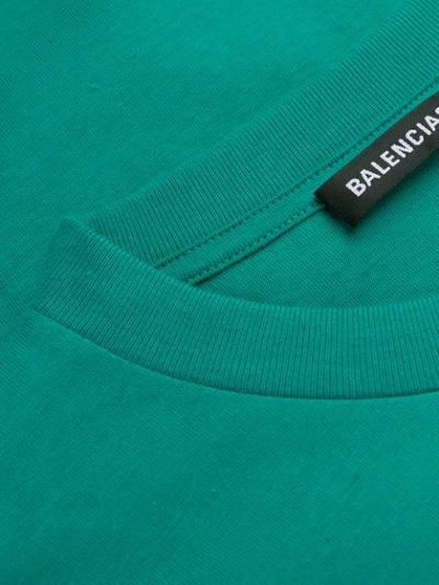 Shop Balenciaga Embroidered Logo T-shirt In Green