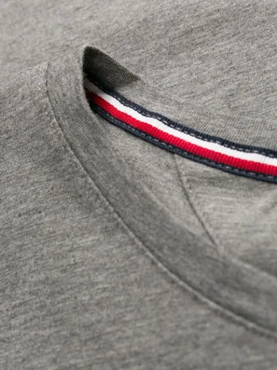 Shop Tommy Hilfiger Logo Embroidered T-shirt In Grey