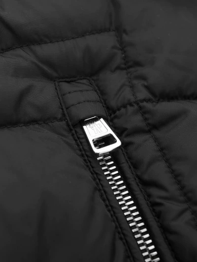 Shop Moncler Logo Padded Front Jacket In Black