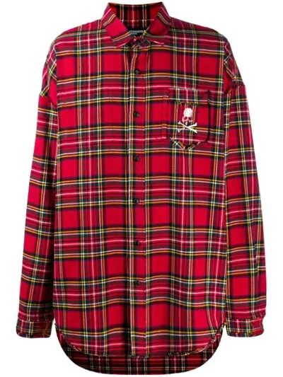 Shop Mastermind Japan Check Print Shirt In Red