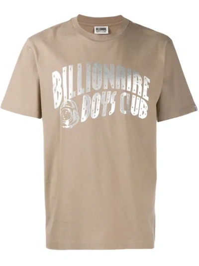 Shop Billionaire Boys Club Metallic Logo Print T-shirt In Sand