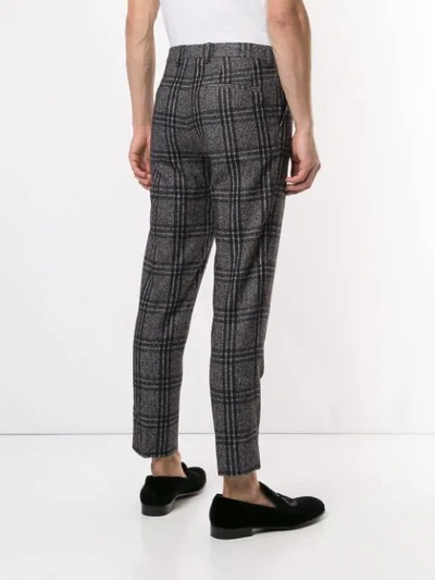 Shop Dolce & Gabbana Plaid Tailored Trousers In Grey