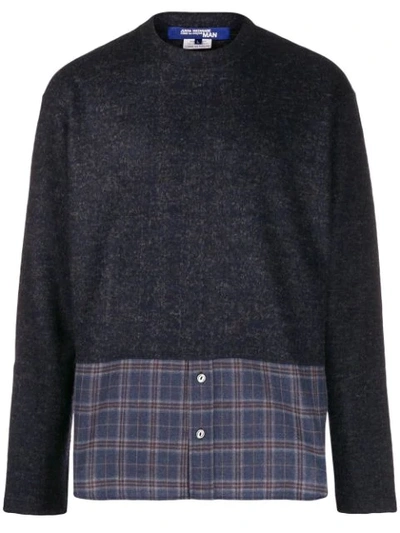 Shop Junya Watanabe Checked Panel Jumper In Blue