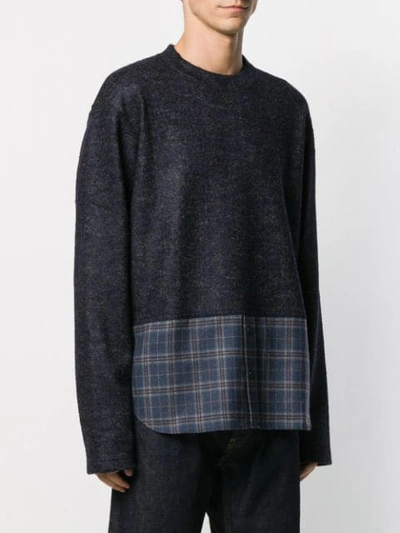 Shop Junya Watanabe Checked Panel Jumper In Blue