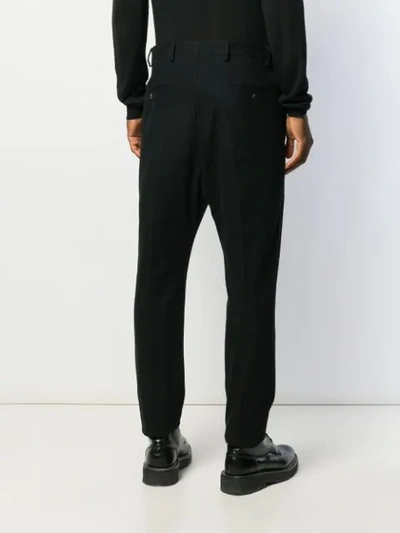 Shop Rick Owens Panelled Slim-fit Trousers In Black