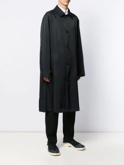 Shop Jil Sander Logo Print Oversized Coat In 001 Black