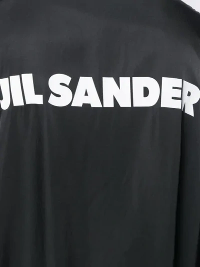 Shop Jil Sander Logo Print Oversized Coat In 001 Black