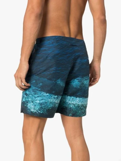 Shop Orlebar Brown Bulldog Deep Sea Print Swim Shorts In Blue