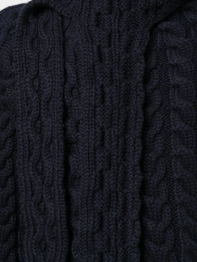 Shop Lanvin Asymmetric Cable Knit Jumper In Blue