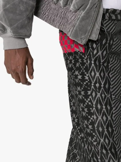 HAIDER ACKERMANN JACQUARD PATTERNED TROUSERS - 黑色