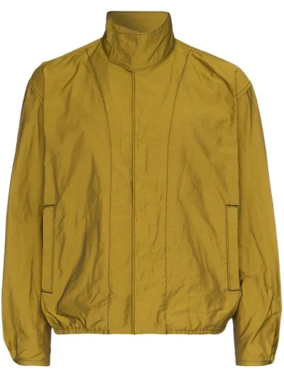 Shop Issey Miyake Blouson High Collar Jacket In Green