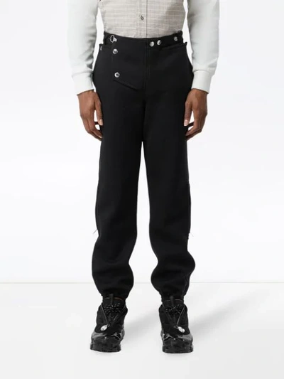 Shop Burberry Press-stud Detail Neoprene Trousers In Black