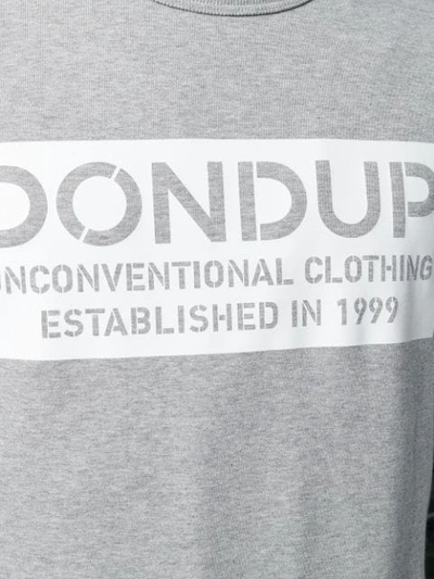 Shop Dondup Logo Print Sweater In Grey