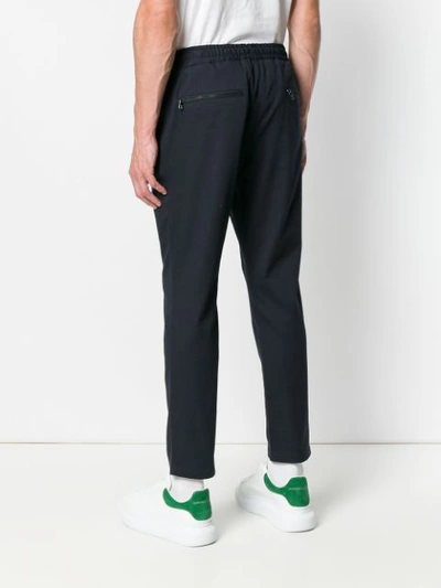 Shop Dolce & Gabbana Fitted Track Trousers In Blue