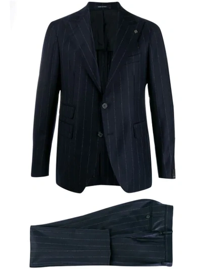 Shop Tagliatore Striped Two Piece Suit In B1247 Blue