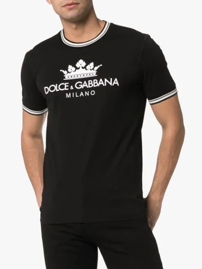 Shop Dolce & Gabbana Crown Logo Graphic T In Black