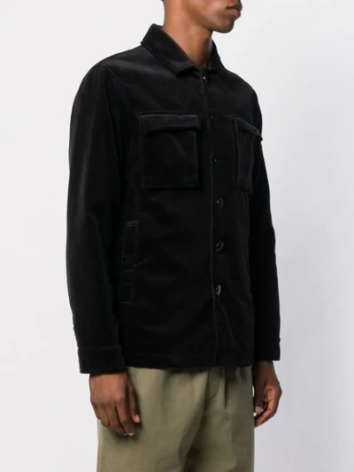 Shop Aspesi Corduroy Shirt Jacket In Black