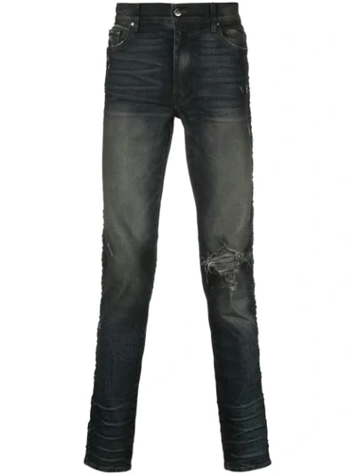 Shop Amiri Studded Skinny-fit Jeans In Black