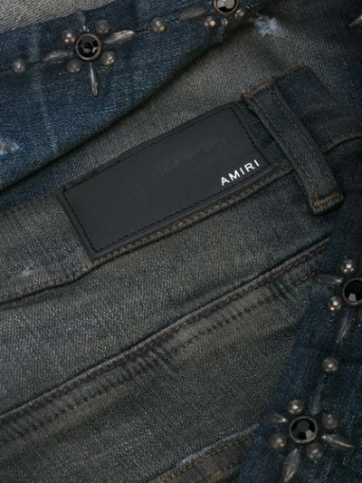 Shop Amiri Studded Skinny-fit Jeans In Black