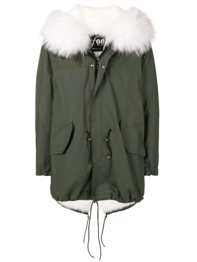 Shop Furs66 Fur Hood Parka Coat In Gold