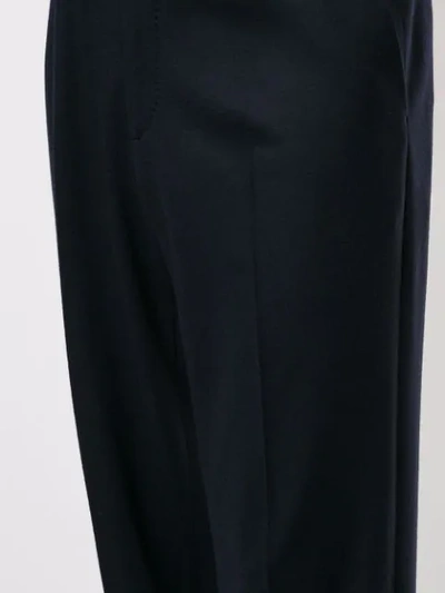 Shop Brioni Creased Straight Leg Trousers In Blue