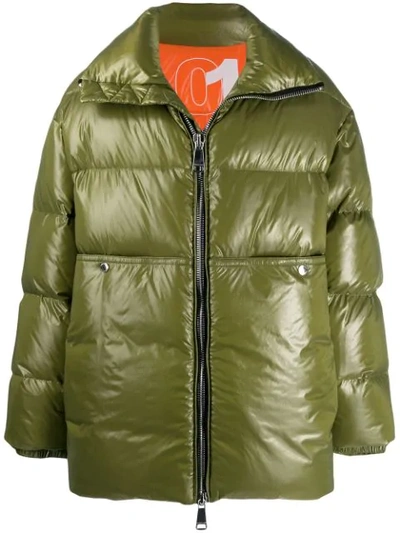 Shop Khrisjoy Loose-fit Padded Coat In Green