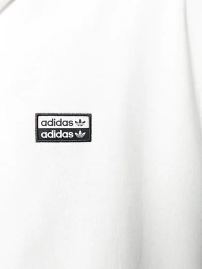 Shop Adidas Originals Cotton Logo Hoodie In Cwh White