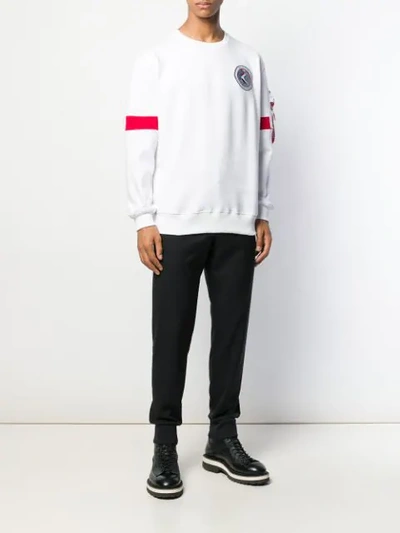 Shop Alpha Industries Nasa Logo Sweatshirt In White