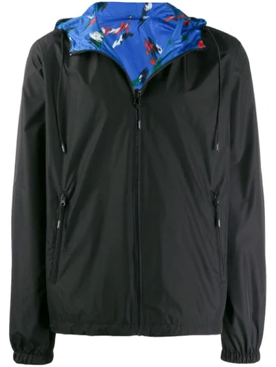 Shop Kenzo Reversible Logo Windbreaker Jacket In Black