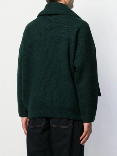 Shop Jacquemus Scarf Neck Jumper In Green