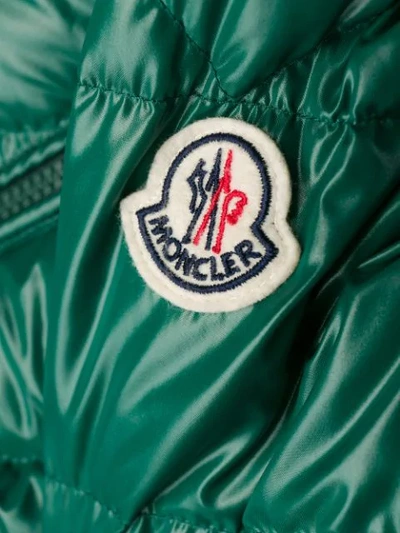 Shop Moncler Glossy Padded Jacket In 84h Green