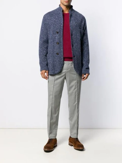 BRUNELLO CUCINELLI LONG-SLEEVE FITTED SWEATER - 红色