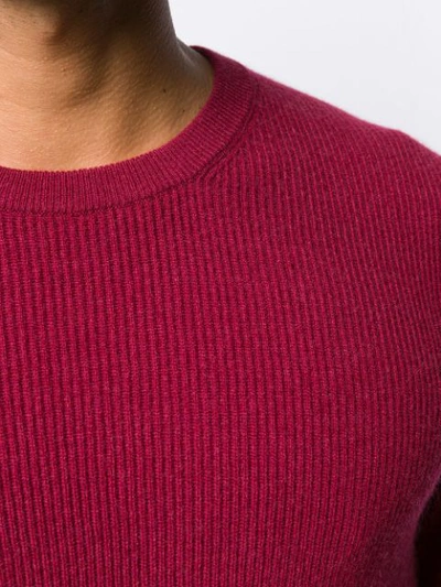 BRUNELLO CUCINELLI LONG-SLEEVE FITTED SWEATER - 红色