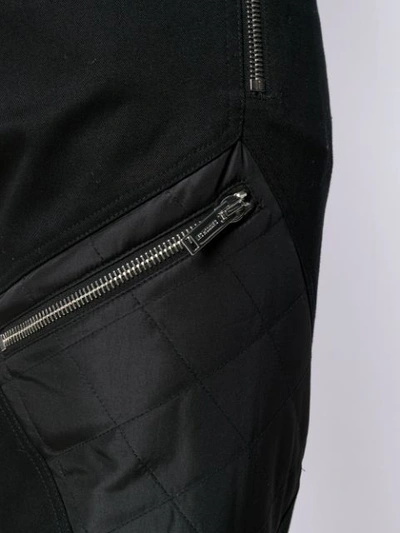 Shop Les Hommes Zip Panel Trousers In Black