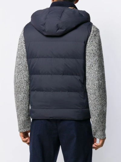 Shop Brunello Cucinelli Padded Down Gilet In Blue