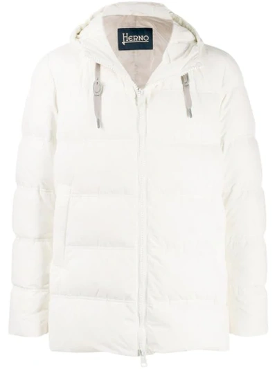 Shop Herno Short Padded Jacket In White