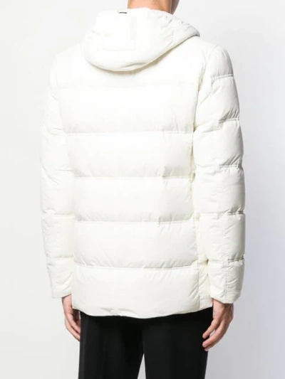 Shop Herno Short Padded Jacket In White