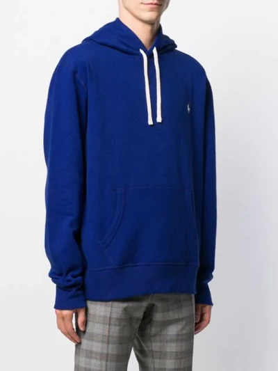 Shop Polo Ralph Lauren Logo-embroidered Hoodie In Blue