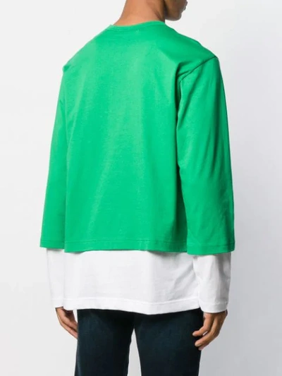 Shop Comme Des Garçons Shirt Layered Long Sleeve T-shirt In Green