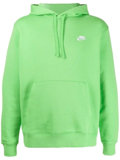 Shop Nike Embroidered Logo Hoodie In Green