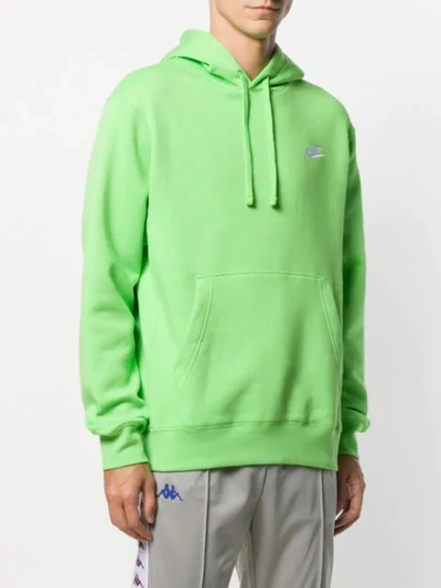 Shop Nike Embroidered Logo Hoodie In Green