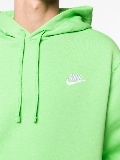 Shop Nike Embroidered Logo Hoodie In Green