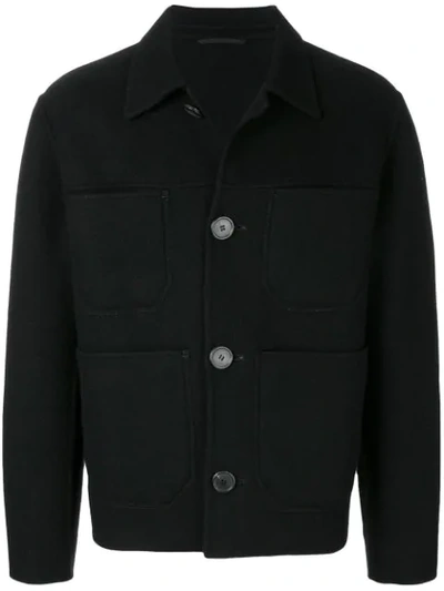 Shop Ami Alexandre Mattiussi Double Face Construction Patch Pockets Jacket In Black