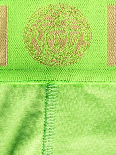 VERSACE LOGO EMBROIDERED UNDERPANTS - 绿色