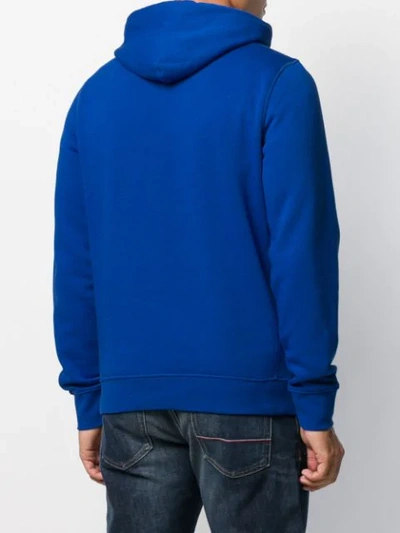 Shop Tommy Hilfiger Printed Hoodie In Blue